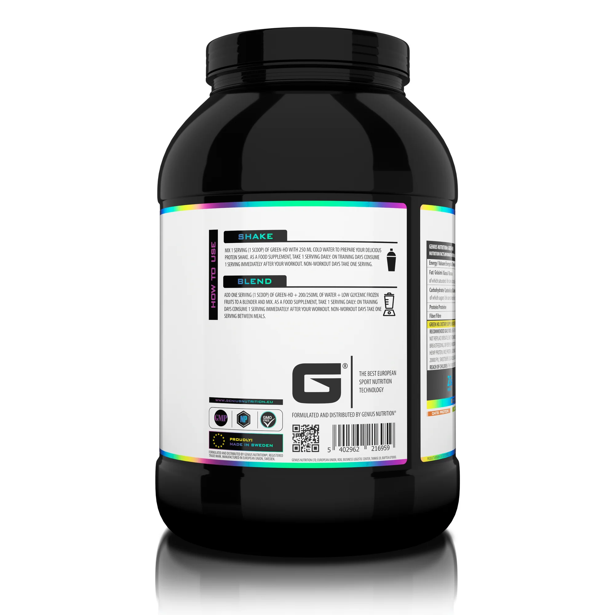 Proteina vegana, Genius Nutrition, Vegan Protein Green-HD, 750 de grame, pudra proteica [2]