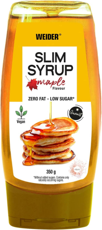 Unturi & Topping-uri - Sirop cu aroma de artar fara zahar adaugat, Weider, Slim Syrup Maple Flavour, 350 de grame
