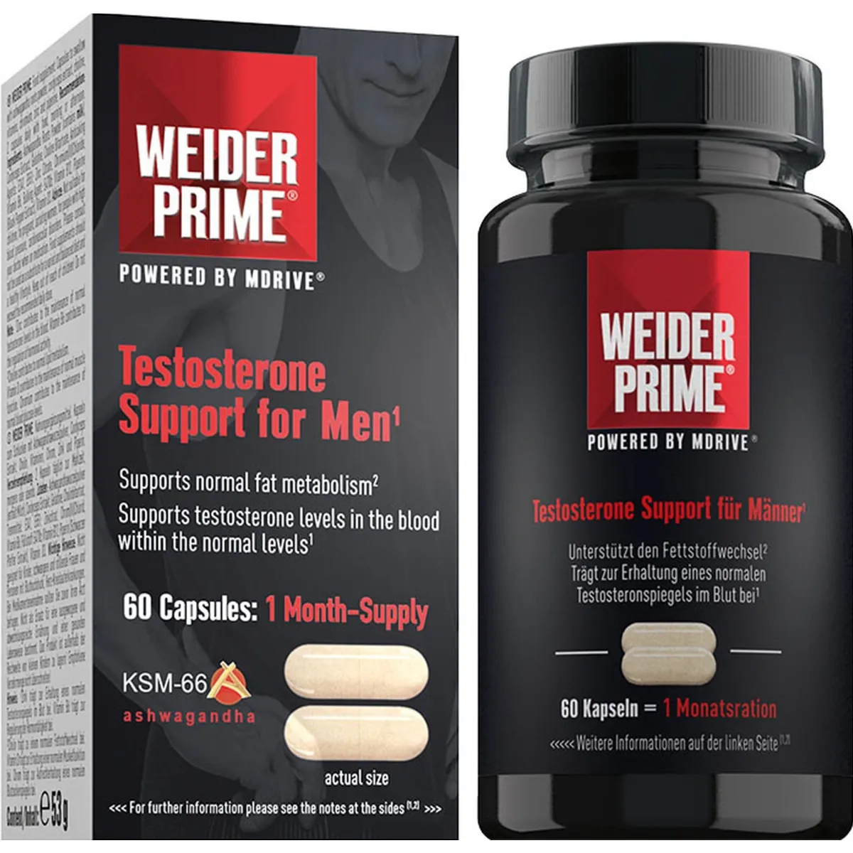 Ashwaganda - Stimulator hormonal, Weider, Prime Ashwagandha KSM-66, 60 de capsule