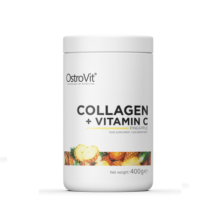 Colagen - Supliment pentru articulatii cu colagen, Ostrovit, Collagen + Vitamina C, 400 de grame, pudra