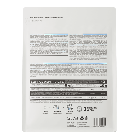Supliment pentru articulatii cu colagen, Ostrovit, Collagen + Vitamina C, 400 de grame, pudra [1]