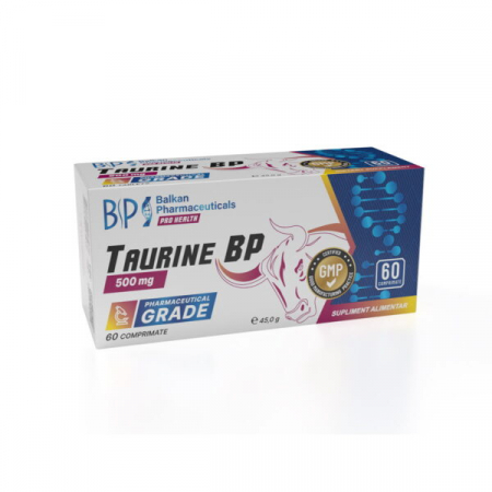 Ashwaganda - Taurina, Balkan Pharmaceuticals, Taurine BP, 500mg, 60 de comprimate