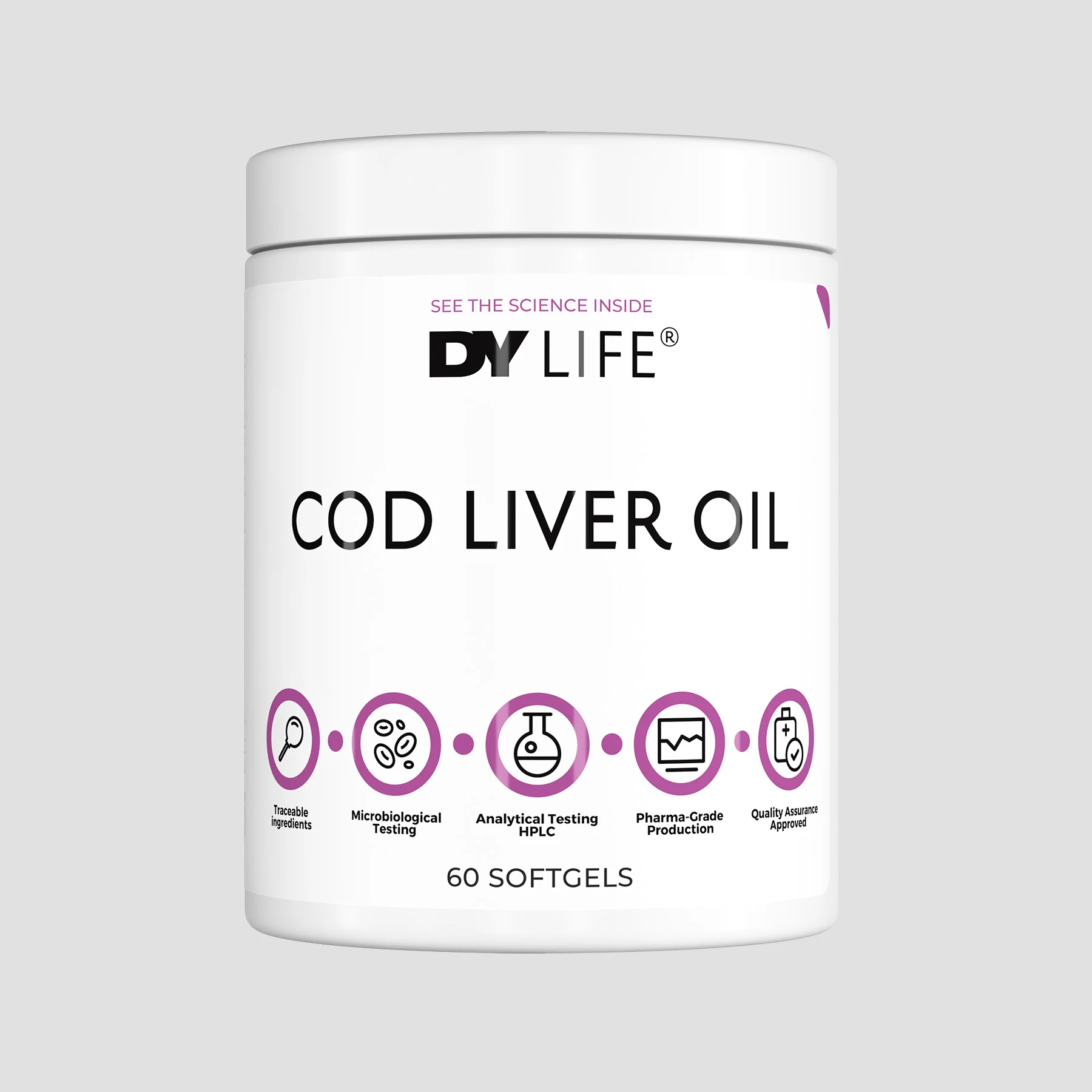 Omega 3 & Acizi grasi - Ulei de ficat de cod, DY Life, Cod Liver Oil, 60 de capsule moi