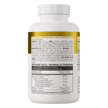 Ulei de ficat de cod, OstroVit, Cod liver oil, 60 de capsule [1]