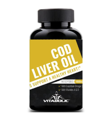 Omega 3 & Acizi grasi - Ulei din ficat de cod, Vitabolic, Cod Liver Oil, 90 de capsule moi