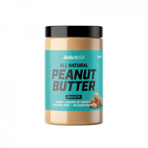 Gustari proteice - Unt de arahide, Biotech USA, All natural peanut butter, 1kg