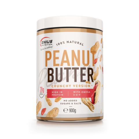 Gustari proteice - Unt de arahide, Genius Nutrition, Peanut butter, borcan de 900 de grame
