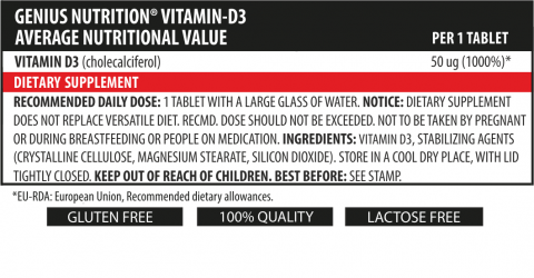 Vitamina D3, Genius Nutrition, 90 de capsule [1]