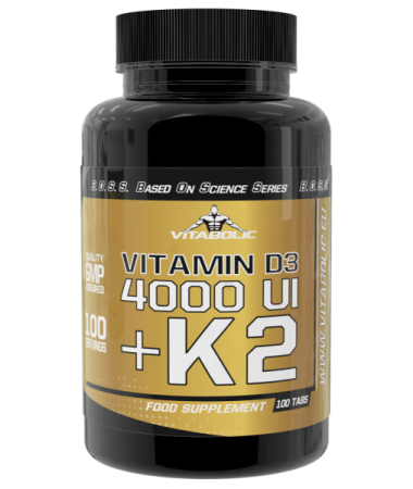 Sanatate generala - Vitamina D3 4000 UI + K2, Vitabolic, 100 de tablete
