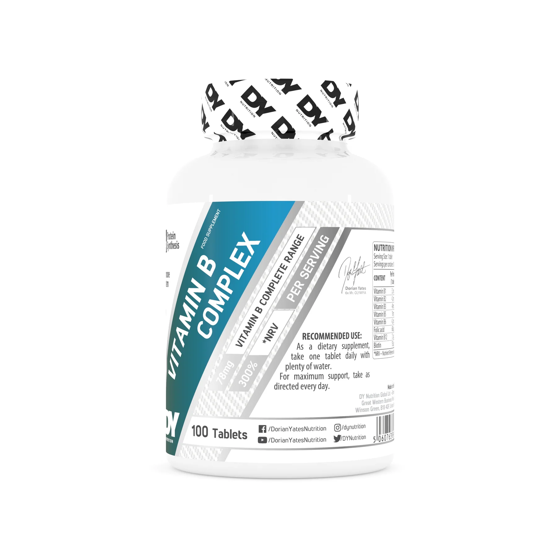 Vitamina B, DY Nutrition, Vitamin B Complex, 100 de tablete [1]