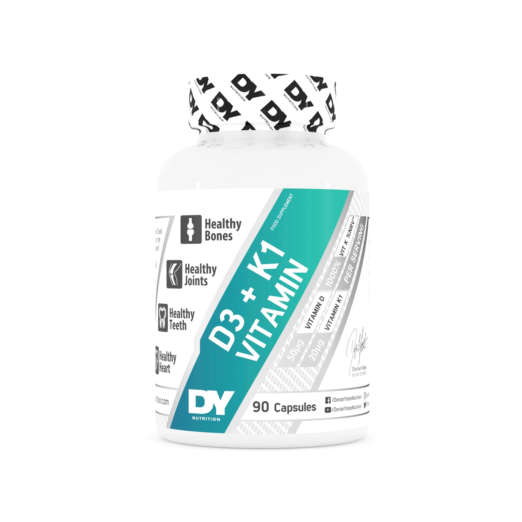 Sanatate generala - Vitamina D3 + K2, DY Nutrition, 30 de capsule
