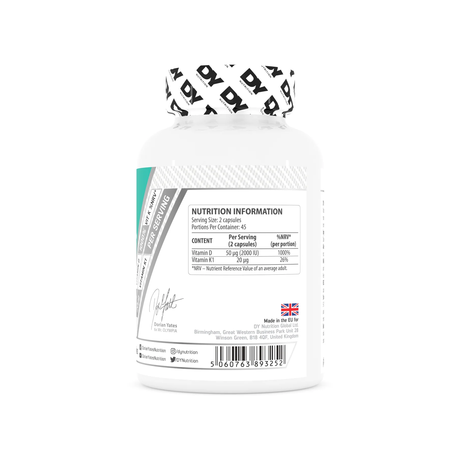 Vitamina D3 + K2, DY Nutrition, 30 de capsule [2]