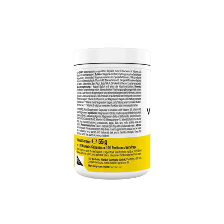 Vitamina D3/K2 + Magneziu, Weider, 120 de capsule [2]