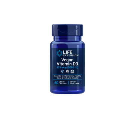 Suplimente pentru articulatii - Vitamina D3, Life Extention, Vegan Vitamin D3 125mcg 5000IU, 60 de capsule