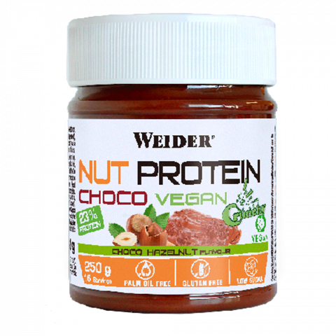Gustari si bauturi proteice - Crema proteica tartinabila, Weider, Whey Protein Choco Crunchy Vegan, borcan de 250 de grame