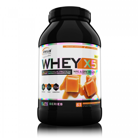 Concentrat - Concentrat proteic din zer, Genius Nutrition, Whey-X5, 2kg, pudra proteica