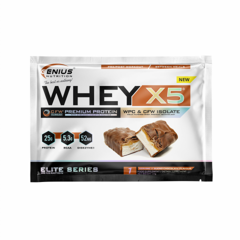 Concentrat - Concentrat proteic, Genius Nutrition, Whey-X5, plic de 33g, o portie
