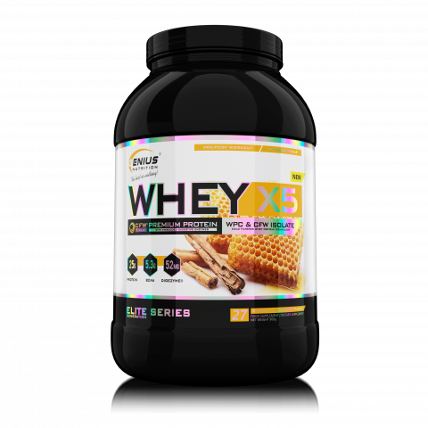 Concentrat - Concentrat proteic, Genius Nutrition, Whey-X5, 900 de grame, pudra proteica