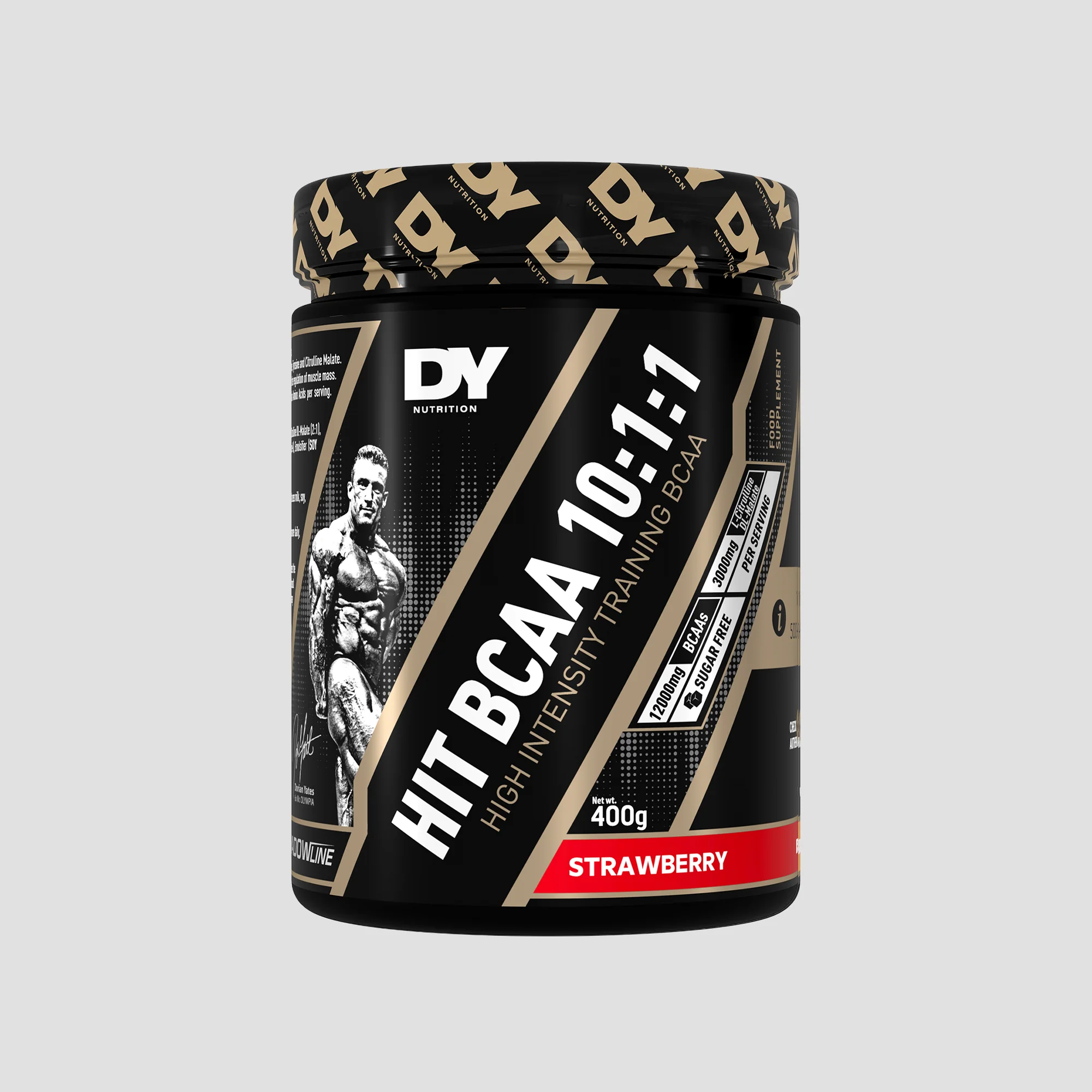 Aminoacizi, DY Nutrition, HIT BCAA 10:1:1, 400 de grame, pudra Capsuni