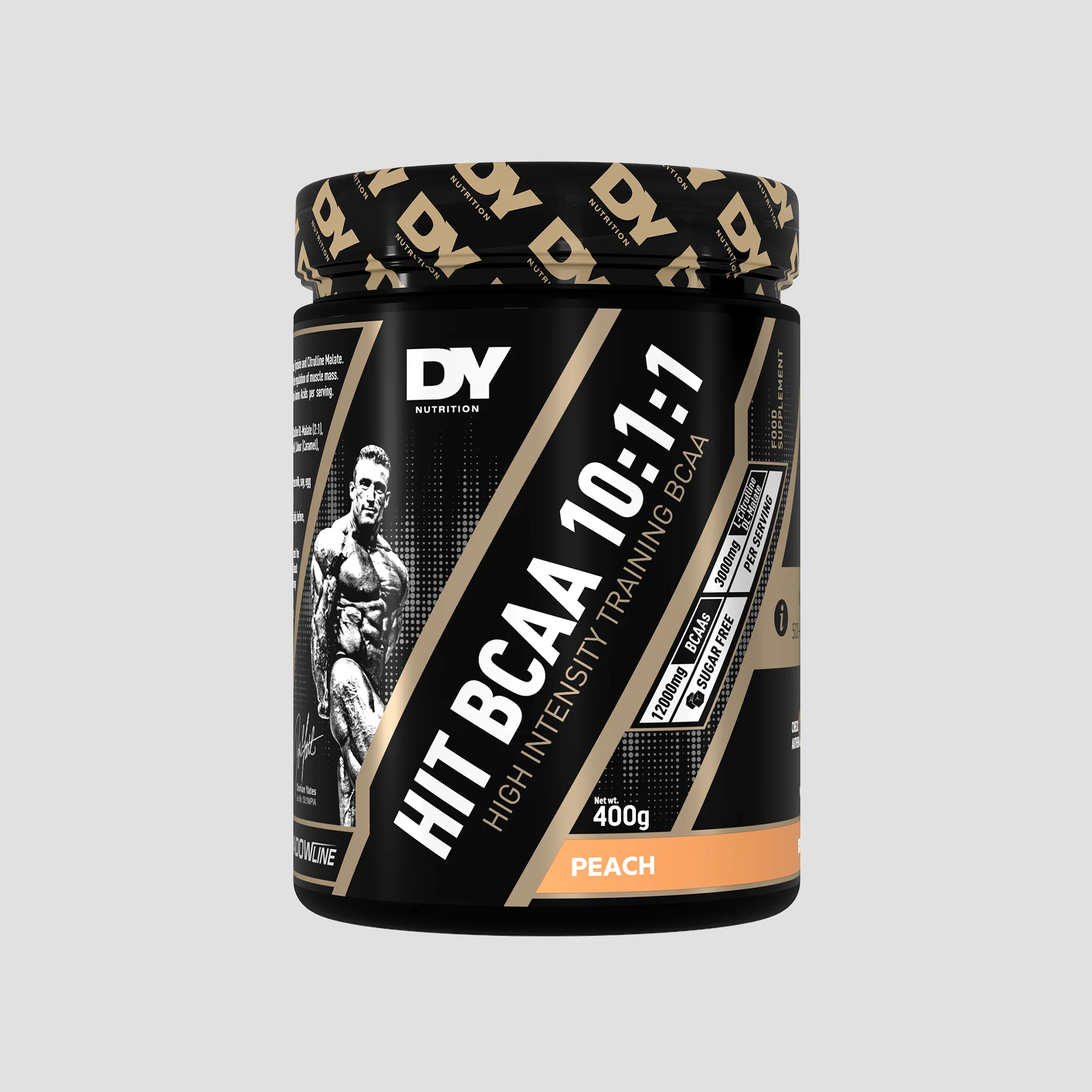 Aminoacizi, DY Nutrition, HIT BCAA 10:1:1, 400 de grame, pudra Piersica