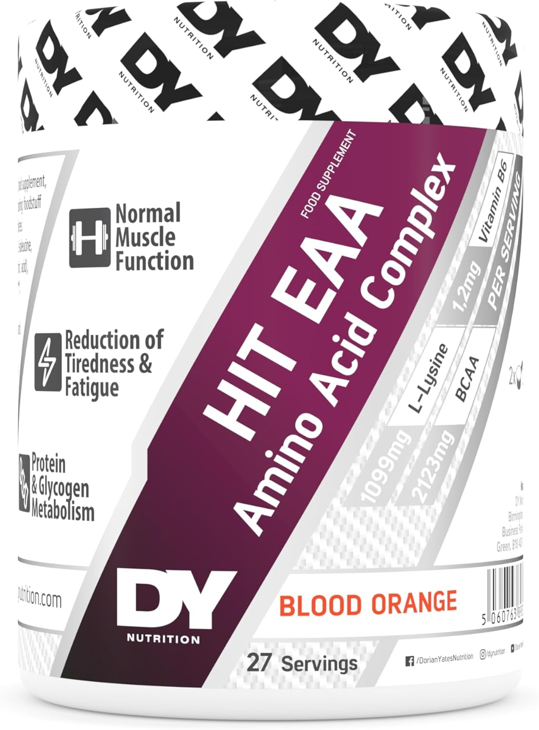 Aminoacizi esentiali, DY Nutrition, HIT EAA Amino Acid Complex, 360 de grame, pudra Portocale Rosii