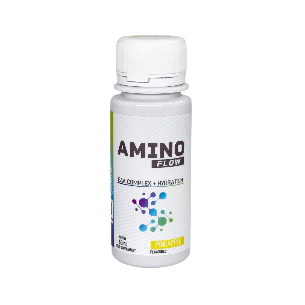 Aminoacizi esentiali EAA + Electroliti, Pharma Grade, Amino Flow EAA Comple + Hydration, Shot de 60ml Pineapple