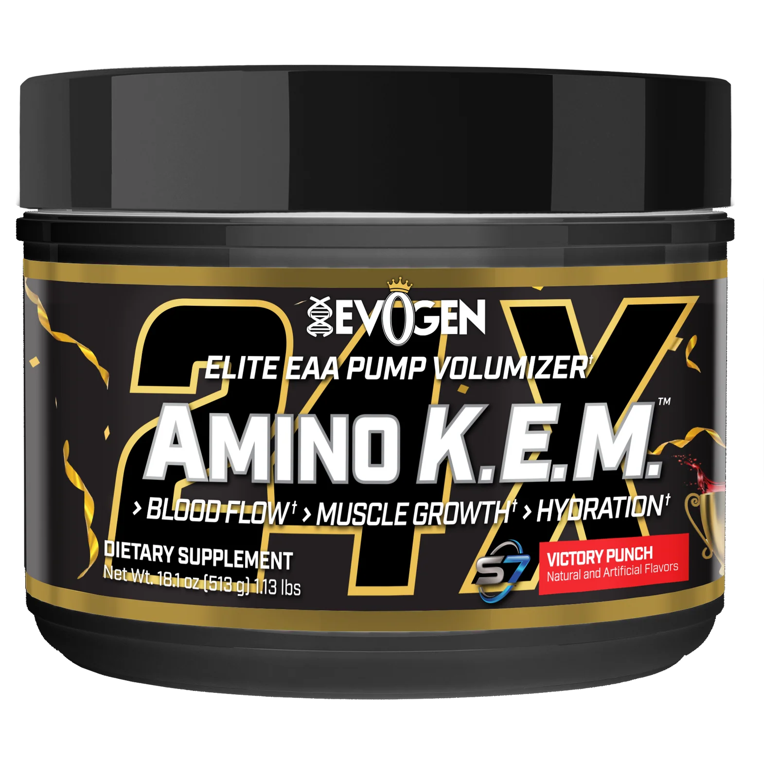 Aminoacizi esentiali si electroliti, Evogen, Amino K.E.M EAA Intra Workout, 500 de grame, pudra Victory Punch