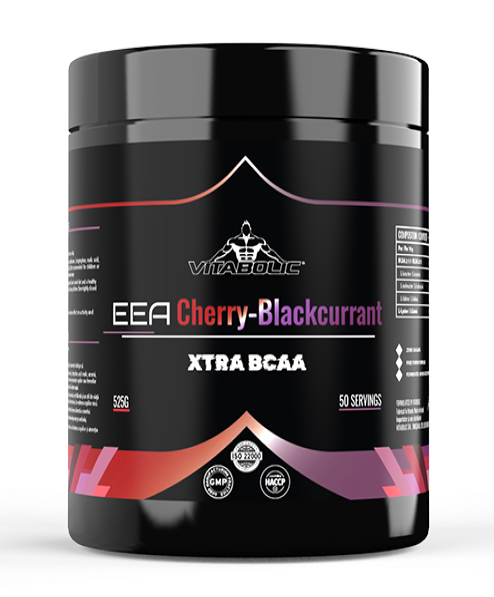 Aminoacizi esentiali plus BCAA, Vitabolic, EAA Xtra BCAA, 525 de grame, pudra Cherry Blackcurrant