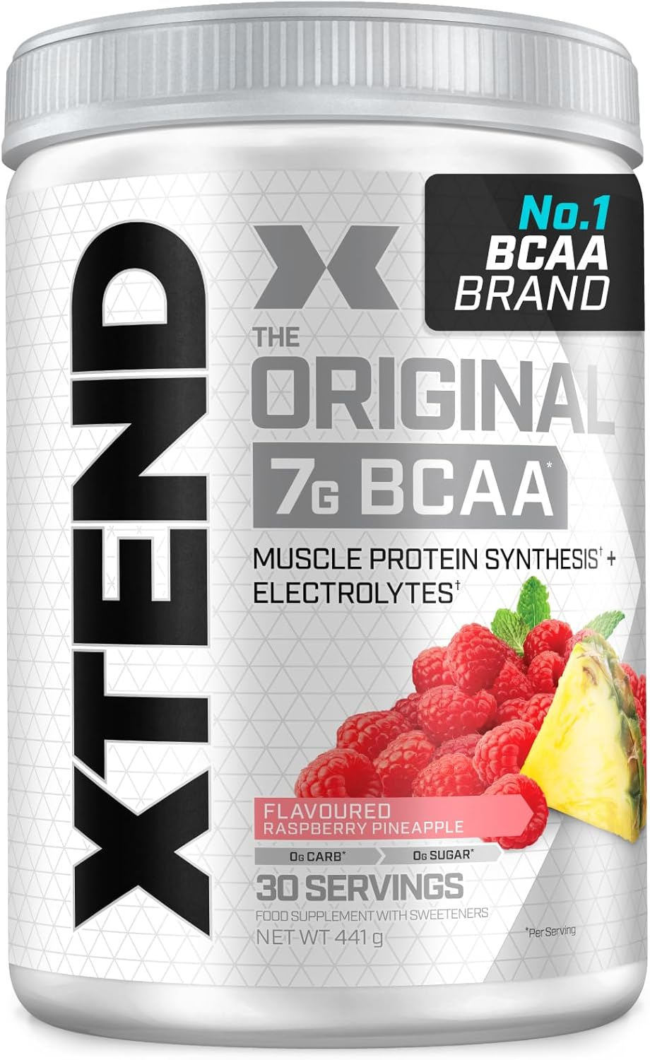 Aminoacizi, Xtend, Original 7g BCAA, 30 de serviri, pudra Raspberry Pineapple