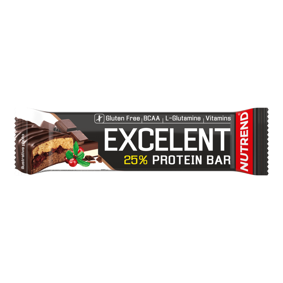 Baton proteic, Nutrend, Excelent protein bar, 85 de grame Chocolate nougat and cranberry
