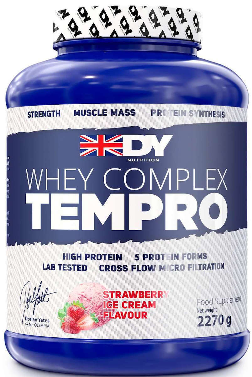 Blend proteic, DY Nutrition, Whey Complex Tempro, 2.27kg, pudra Capsuni