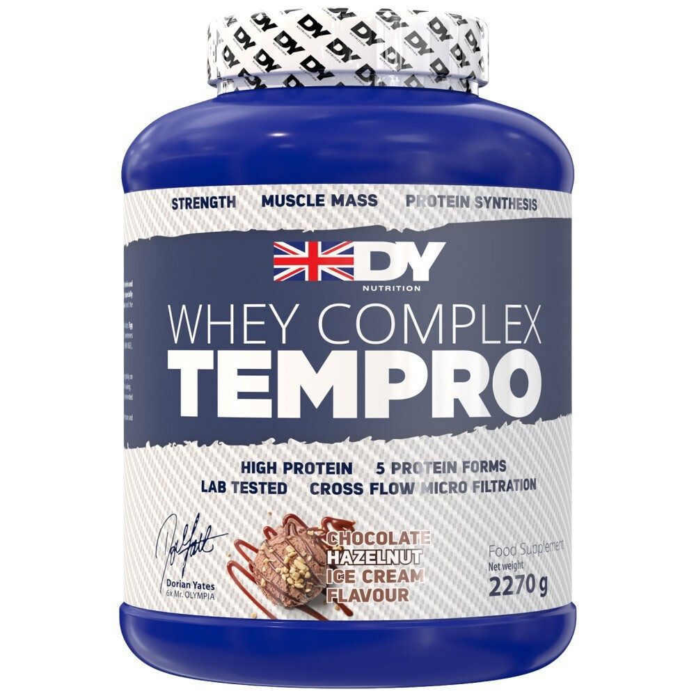 Blend proteic, DY Nutrition, Whey Complex Tempro, 2.27kg, pudra Ciocolată cu Alune