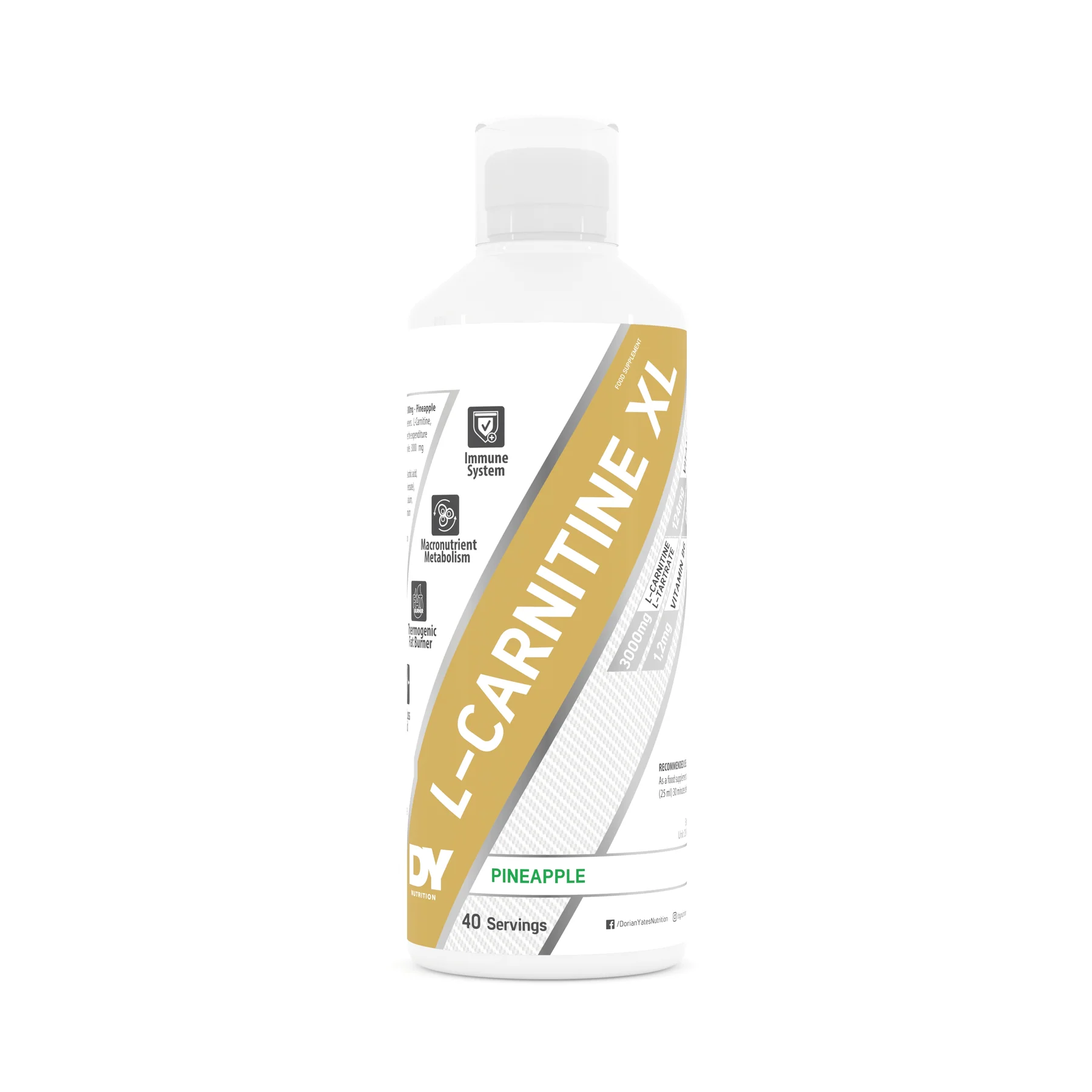 Carnitina, DY Nutrition, L-Carnitine XL, 1000ml, lichid Pineapple