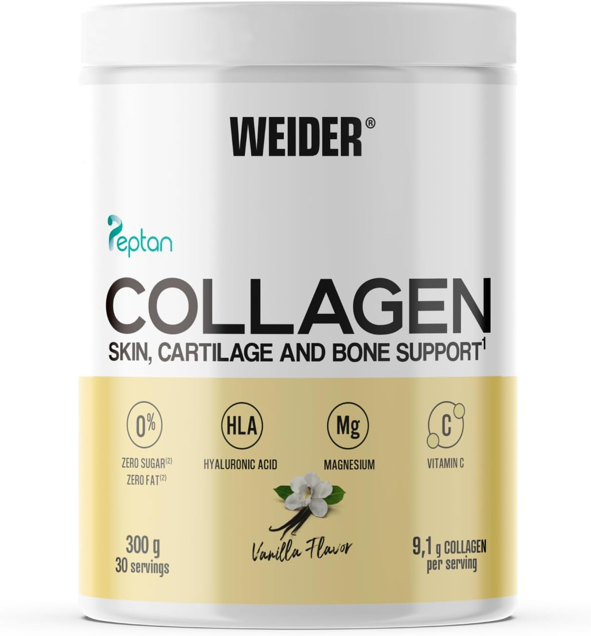 Colagen, Weider, Collagen Skin Cartilage and Bone Support, 300 de grame, pulbere Vanilla