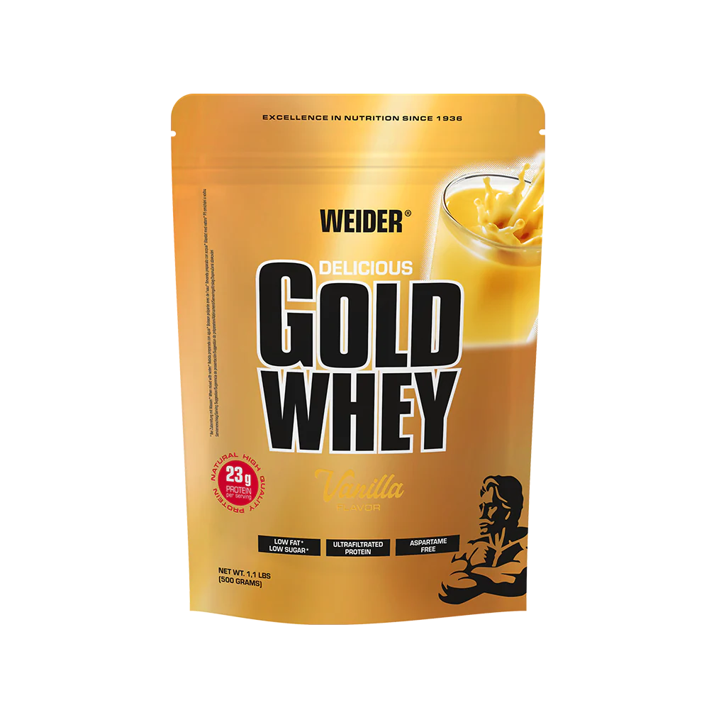 Concentrat proteic, Weider, Gold Whey, 500 de grame, pudra proteica Vanilla