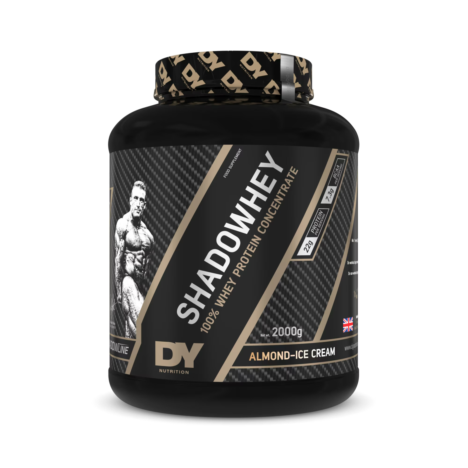 Concetrat proteic din zer, DY Nutrition, Shadowhey 100% Whey Concentrate, 2kg, pudra proteica Almond Ice Cream