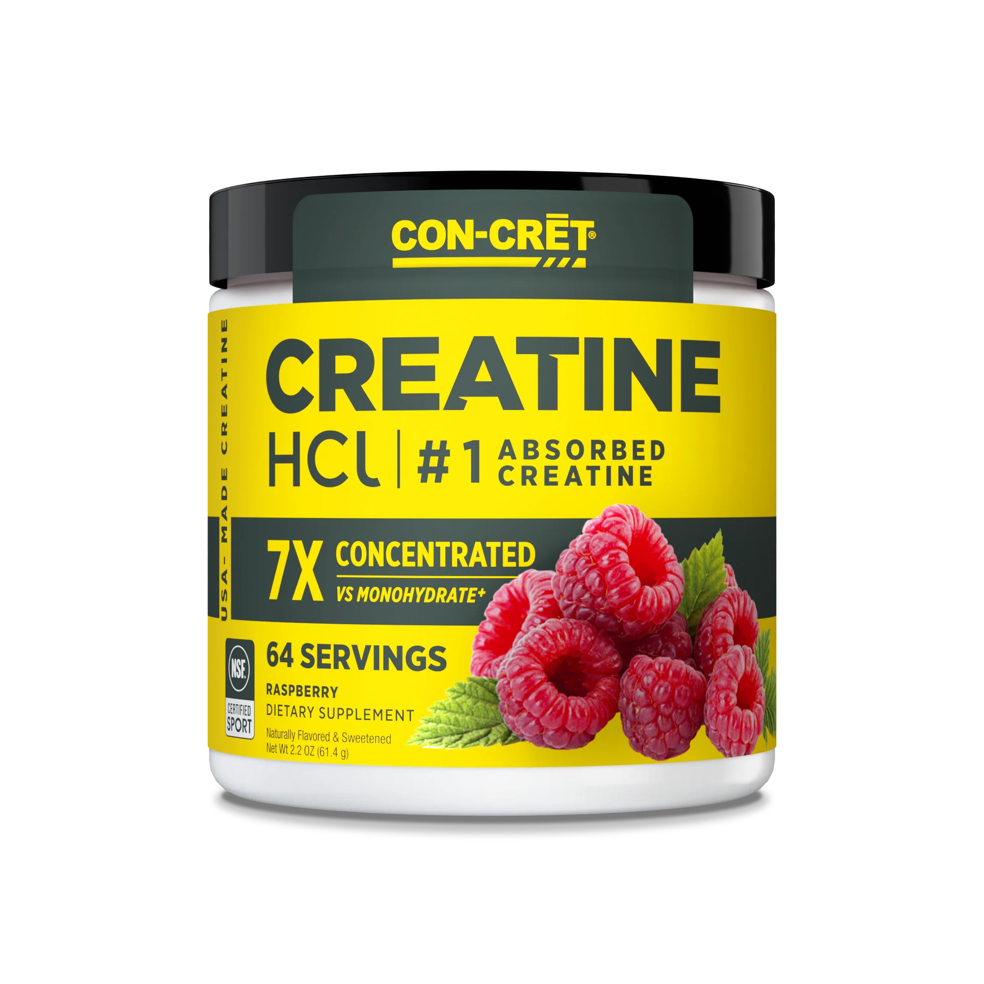 Creatina hidroclorid, Con-Cret, Creatine HCl, 61.4 grame, 64 de serviri, pudra Rasberry