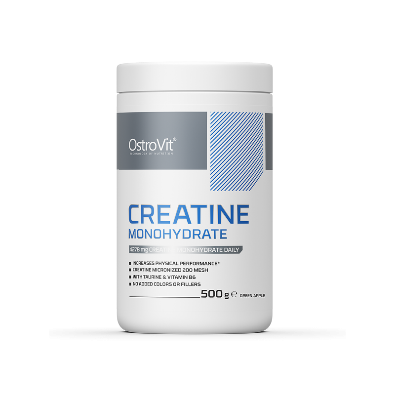 Creatina monohidrat, Ostrovit, Creatine monohydrate, 500 de grame, pudra Green Apple