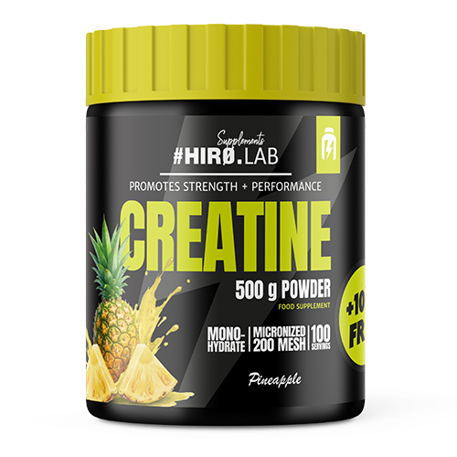 Creatina monohidrata, Hiro.Lab, Creatine micronized 200 mesh, 500 de grame+100 de grame, pudra Pineapple
