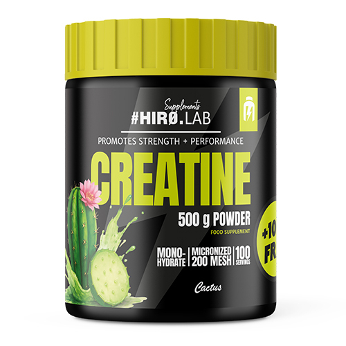 Creatina monohidrata, Hiro.Lab, Creatine micronized 200 mesh, 500 de grame+100 de grame, pudra Cactus