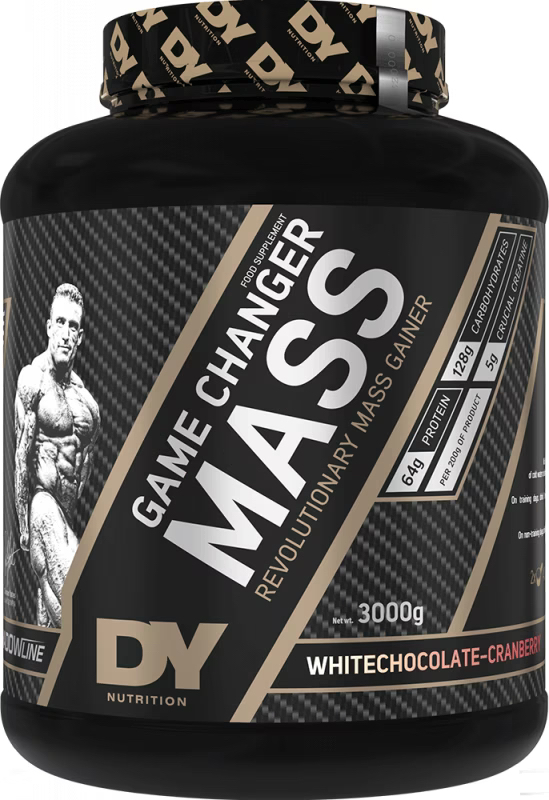 Gainer, DY Nutrition, Game Changer Mass, 3Kg, pudra Ciocolată Albă cu Merișoare