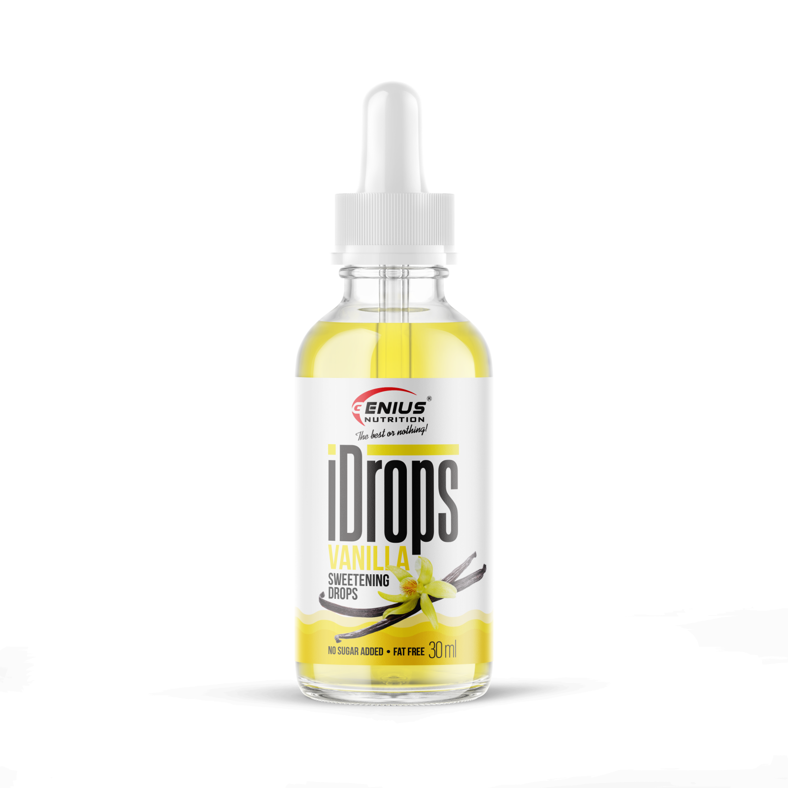 Indulcitor, Genius Nutrition, iDrops, sticluta de 30ml Vanilie