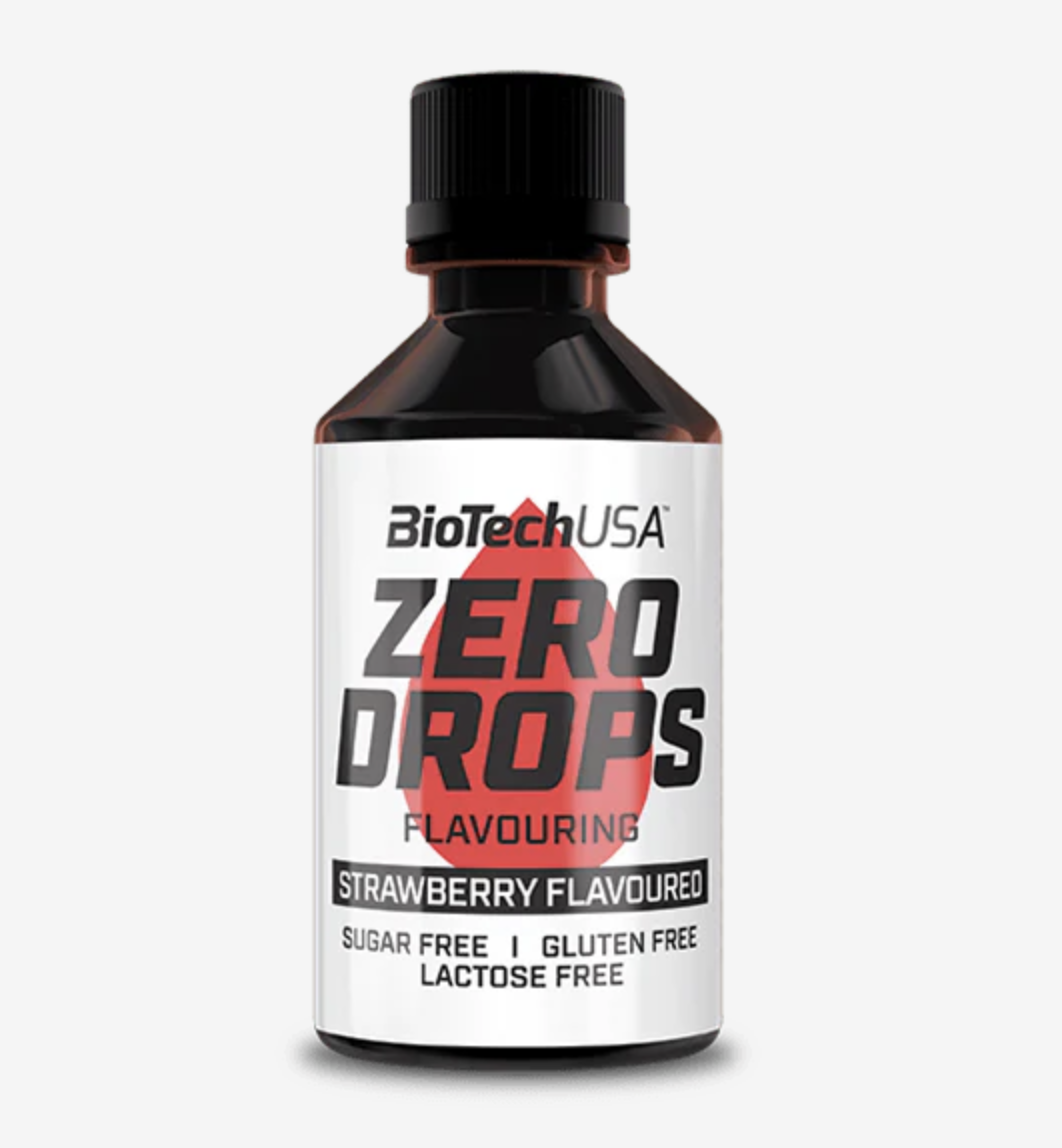 Indulcitor fara zahar, Biotech USA, Zero Drops, sticlute de 50ml Strawberry