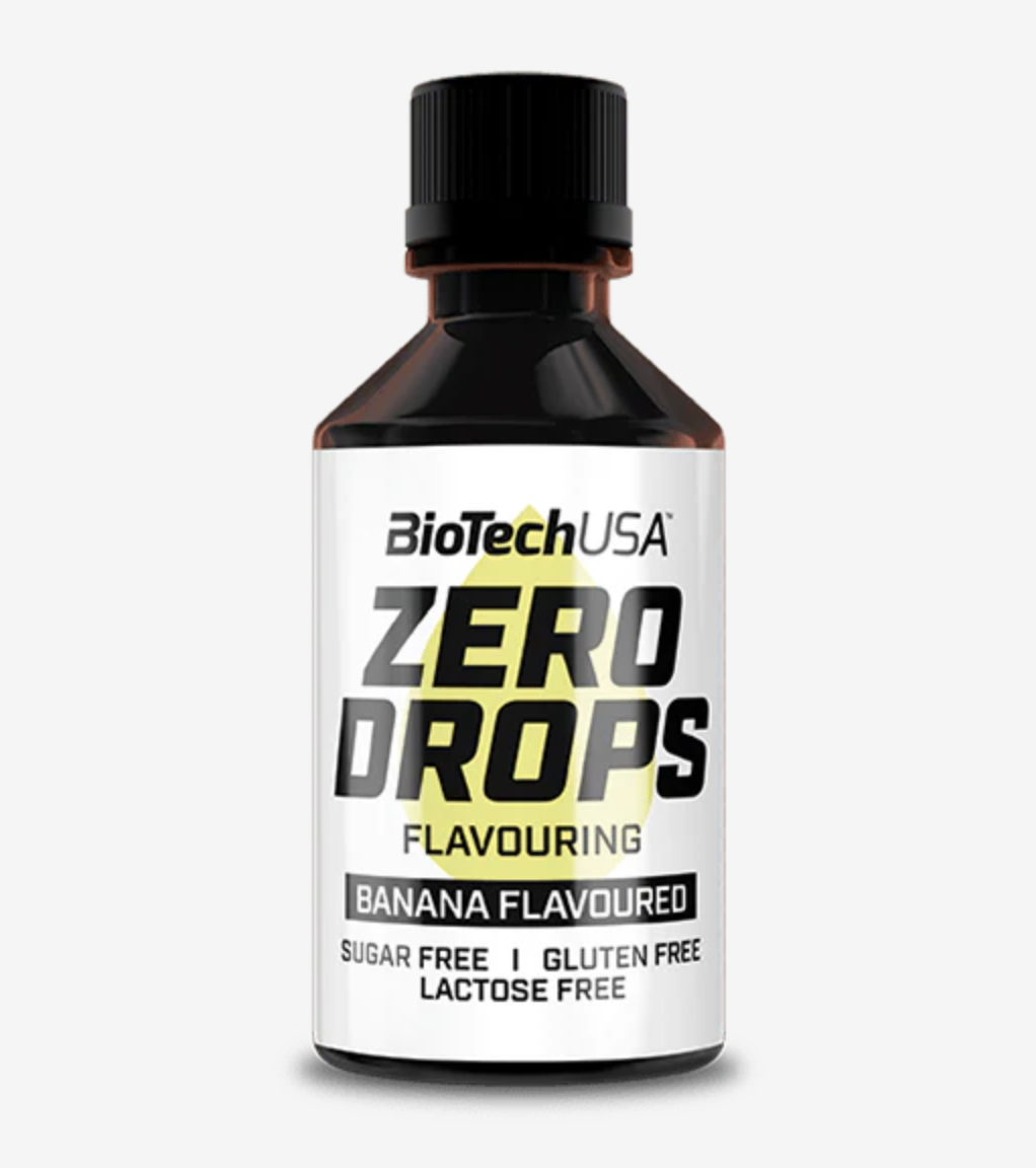 Indulcitor fara zahar, Biotech USA, Zero Drops, sticlute de 50ml Banana