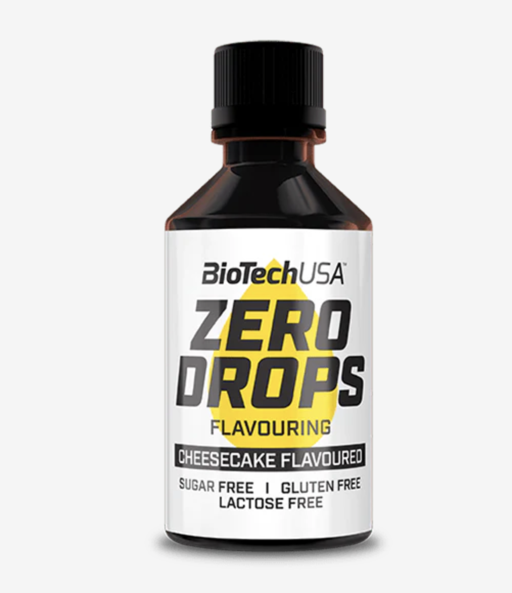 Indulcitor fara zahar, Biotech USA, Zero Drops, sticlute de 50ml Cheesecake