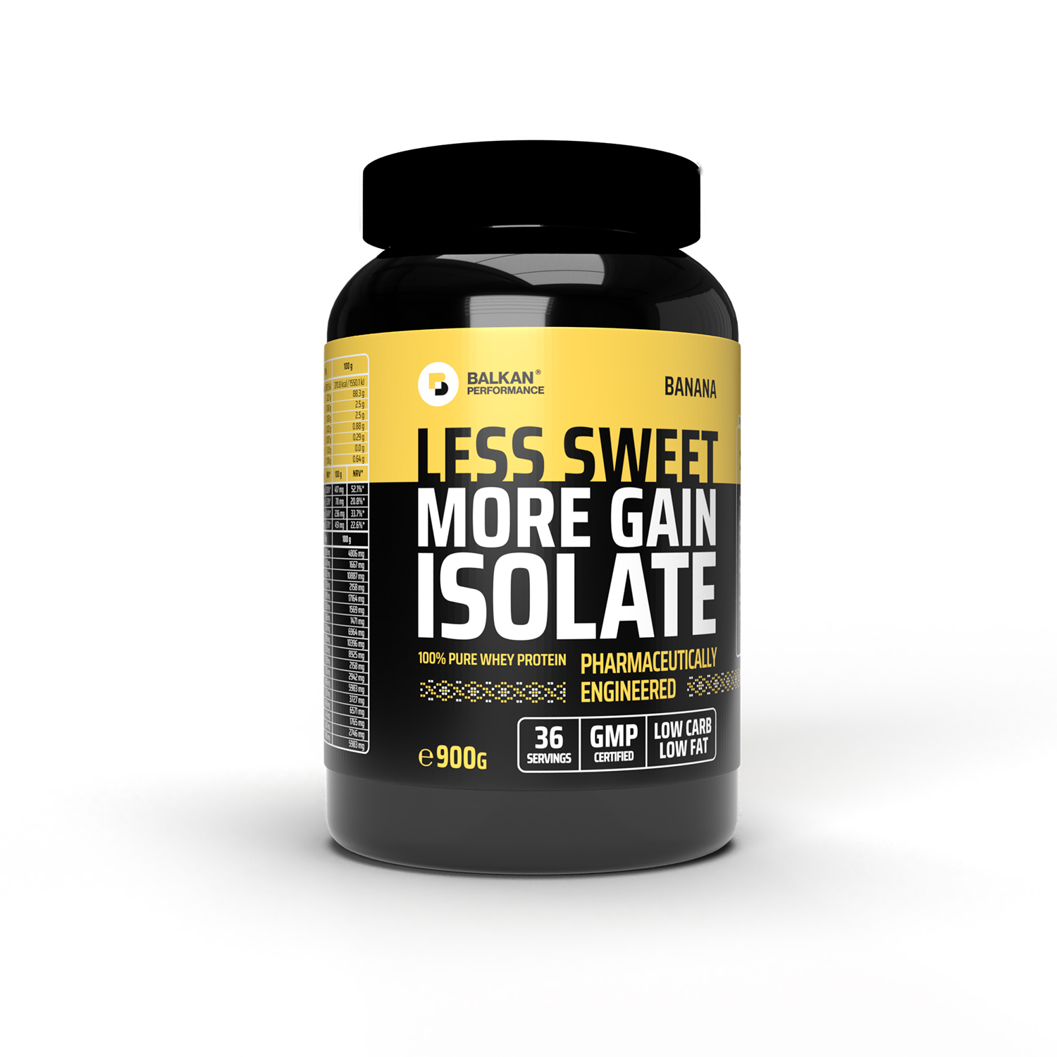 Izolat proteic, Balkan Pharmaceuticals, 100% Pure Whey Isolate, 900 grame, pudra proteica Banana