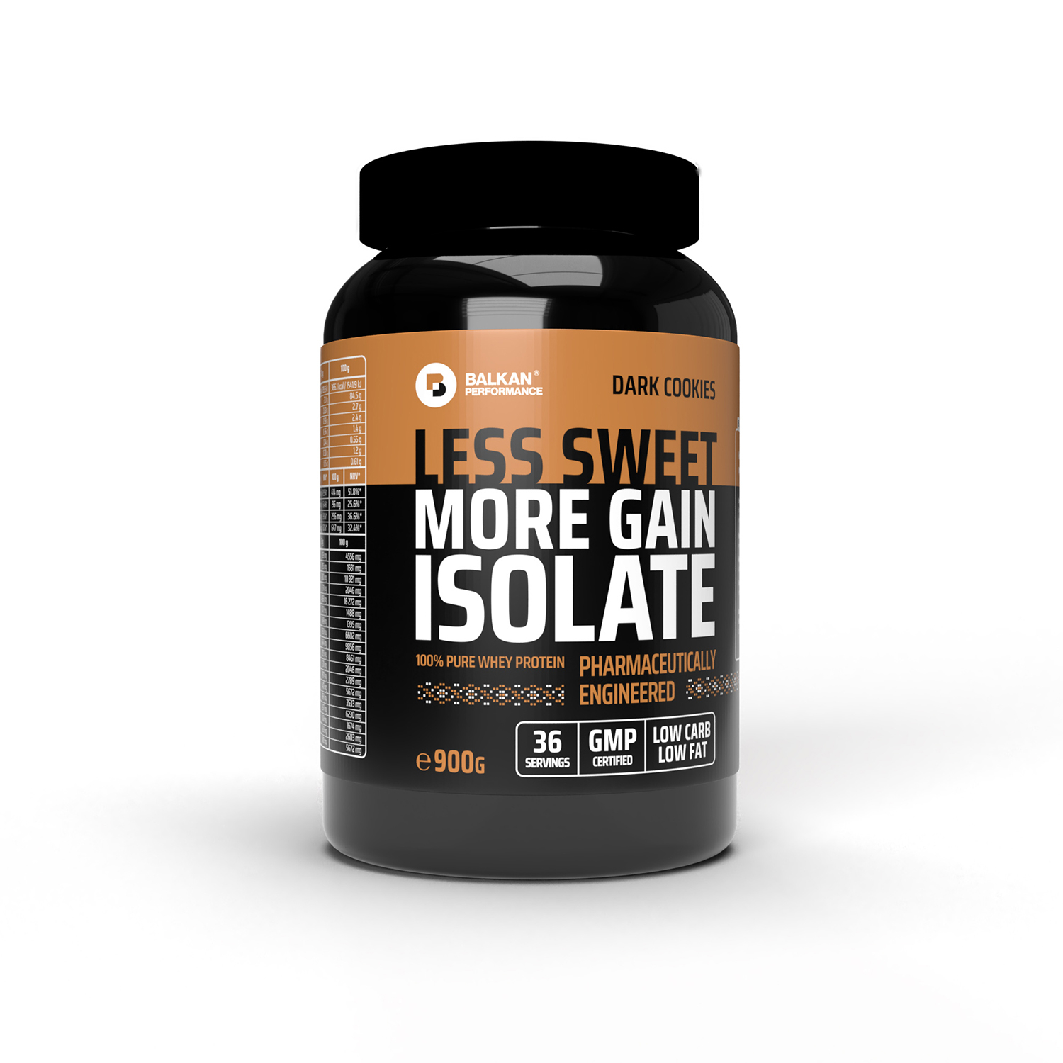 Izolat proteic, Balkan Pharmaceuticals, 100% Pure Whey Isolate, 900 grame, pudra proteica Dark Cookies