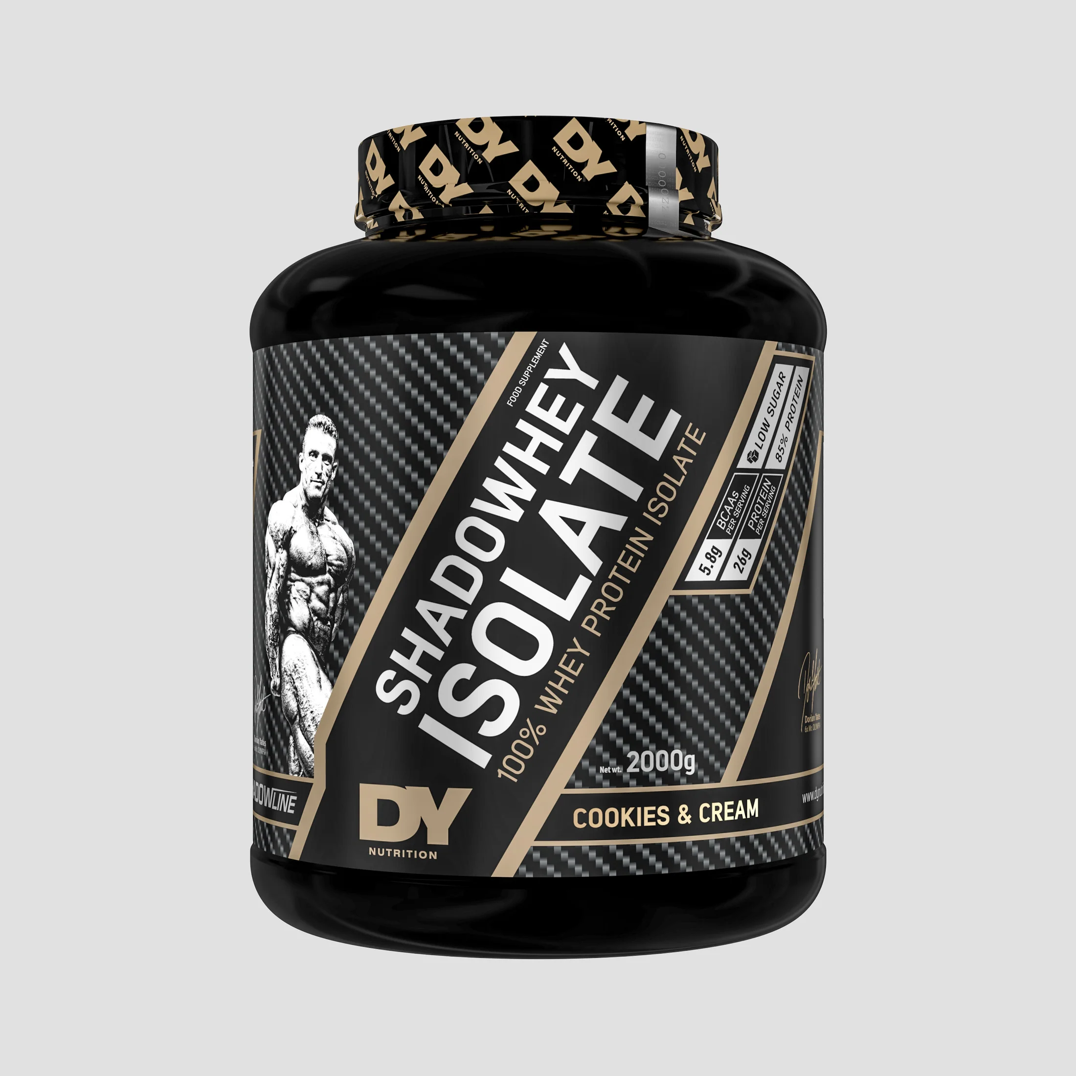 Izolat proteic din zer, DY Nutrition, Shadowhey Isolate, 2kg, pudra proteica Cookies & Cream