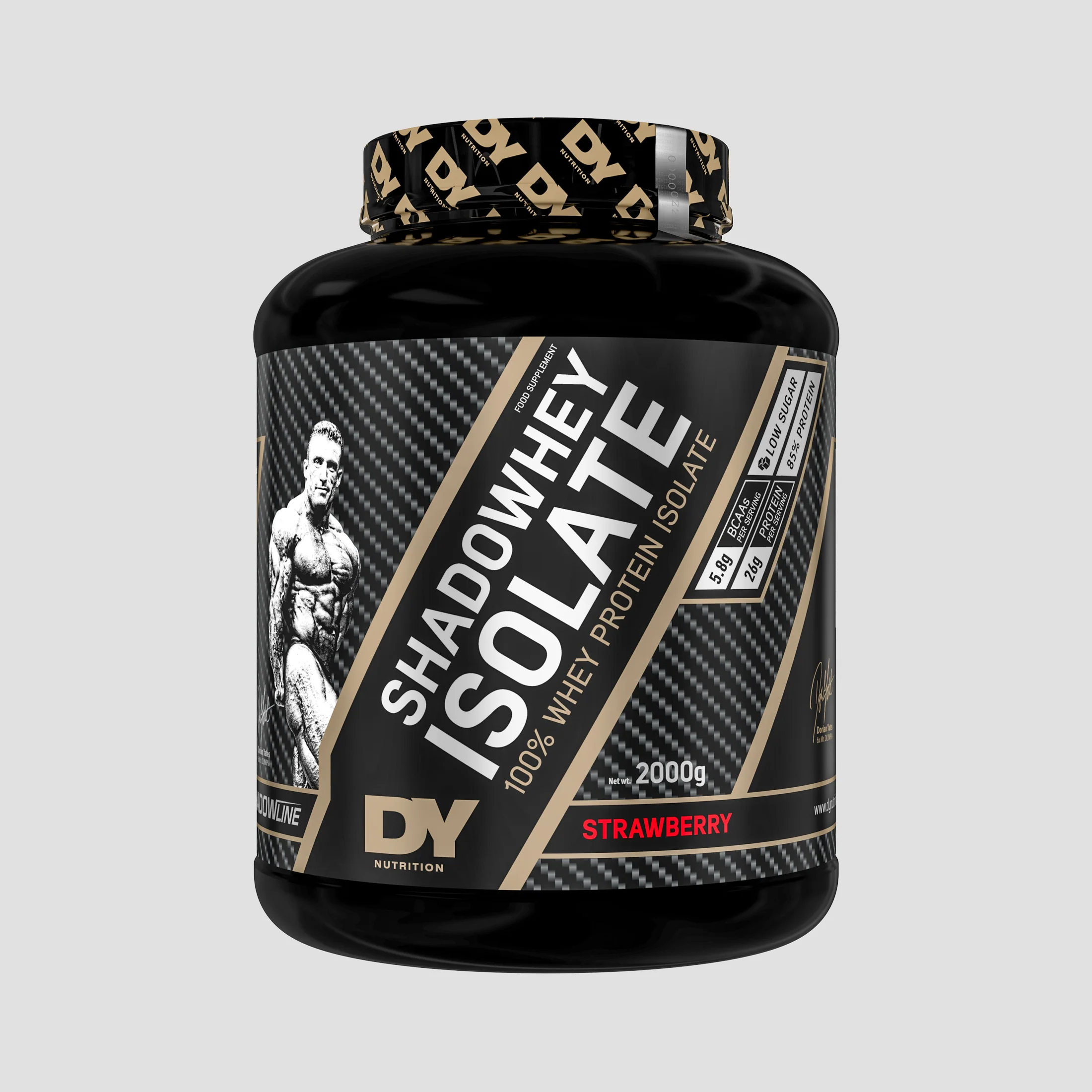 Izolat proteic din zer, DY Nutrition, Shadowhey Isolate, 2kg, pudra proteica Capsuni