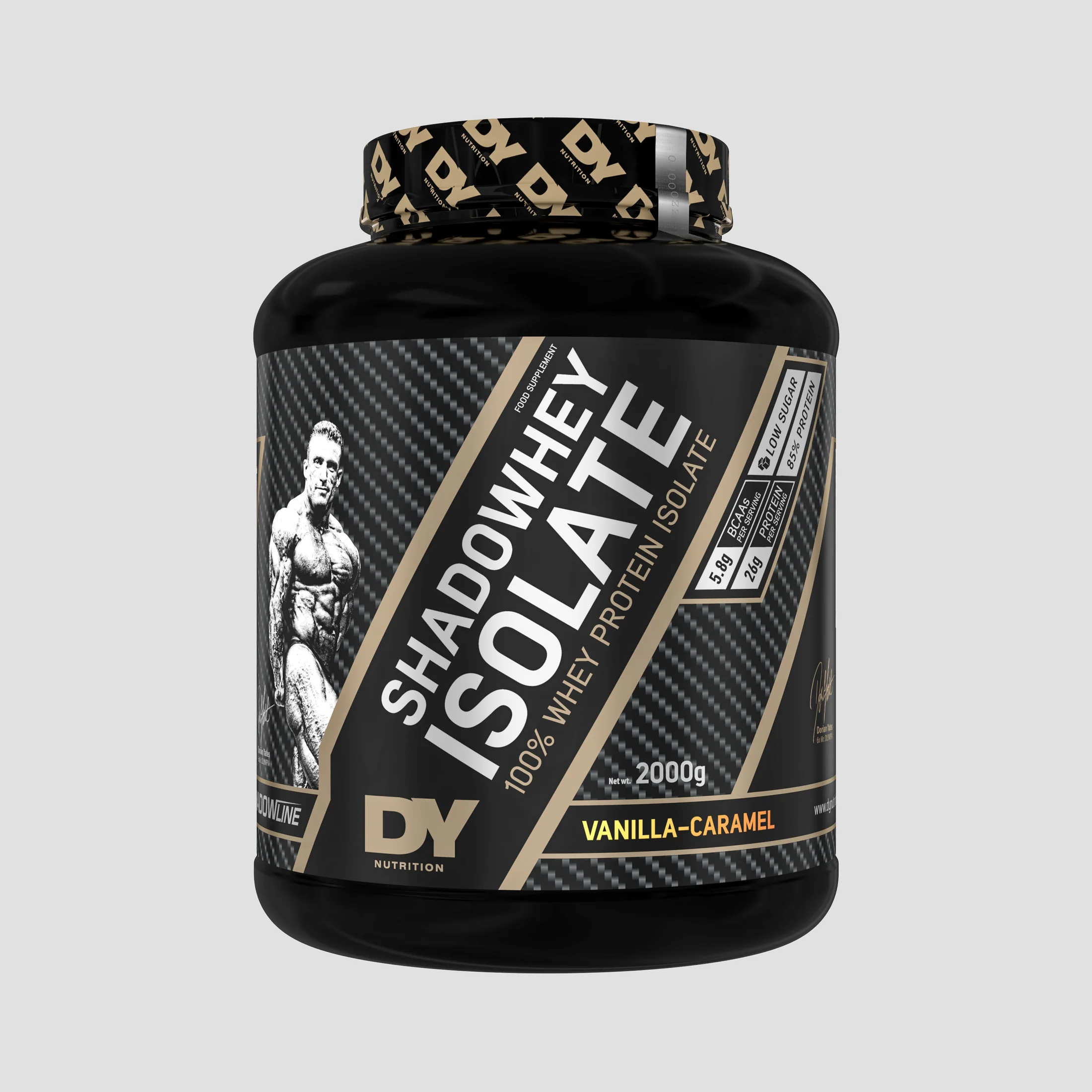 Izolat proteic din zer, DY Nutrition, Shadowhey Isolate, 2kg, pudra proteica Vanilie și Caramel